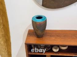 10 Linda Huey New York Contemporary Studio Art Pottery Raku Vessel Vase Vtg Mcm