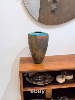 10 Linda Huey New York Contemporary Studio Art Pottery Raku Vessel Vase Vtg Mcm