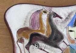 10 Polia Pillin California Studio Art Pottery Horse Vessel Bowl Tray Vtg Mcm