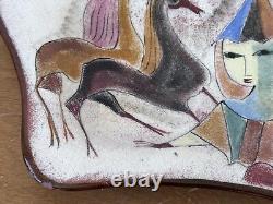 10 Polia Pillin California Studio Art Pottery Horse Vessel Bowl Tray Vtg Mcm