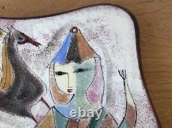 10 Polia Pillin California Studio Art Pottery Horse Vessel Bowl Tray Vtg Mcm