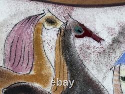 10 Polia Pillin California Studio Art Pottery Horse Vessel Bowl Tray Vtg Mcm