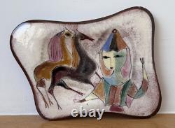 10 Polia Pillin California Studio Art Pottery Horse Vessel Bowl Tray Vtg Mcm