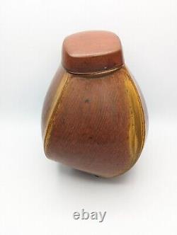 11 Early Vintage 1971 Ellen Shankin Red Lidded Twist Jar Studio Art Pottery