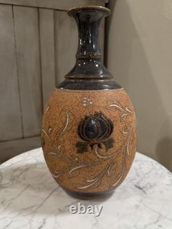 12 Vintage Stoneware Art Pottery Vase Floral design Mark Blumenfeld Signed