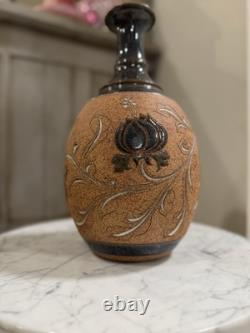 12 Vintage Stoneware Art Pottery Vase Floral design Mark Blumenfeld Signed