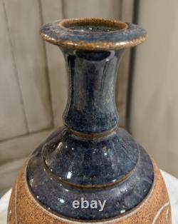 12 Vintage Stoneware Art Pottery Vase Floral design Mark Blumenfeld Signed