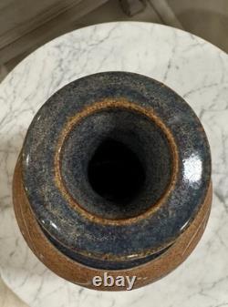 12 Vintage Stoneware Art Pottery Vase Floral design Mark Blumenfeld Signed