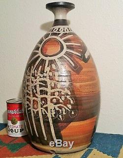 15 MCM deer vtg studio art pottery oregon pacific stoneware Bennett Welsh vase