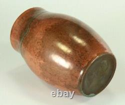 = 1920-30's Art Deco Studio Art Pottery Vase Copper Maroon Matte Glaze, Marked