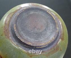 1954 LAURA ANDRESON Vintage MID-CENTURY MODERN Signed STONEWARE Bowl CALIFORNIA