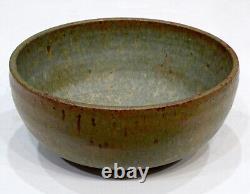 1954 LAURA ANDRESON Vintage MID-CENTURY MODERN Signed STONEWARE Bowl CALIFORNIA
