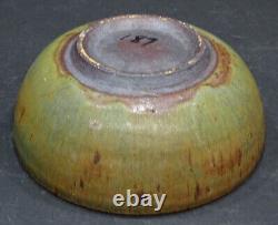 1954 LAURA ANDRESON Vintage MID-CENTURY MODERN Signed STONEWARE Bowl CALIFORNIA