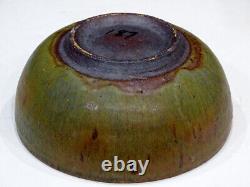 1954 LAURA ANDRESON Vintage MID-CENTURY MODERN Signed STONEWARE Bowl CALIFORNIA