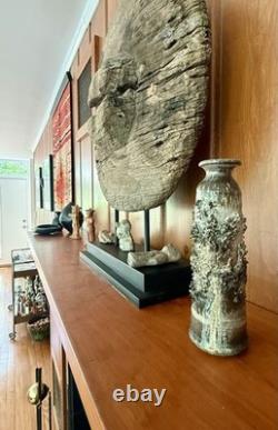 1960's Mid Century Modern Brutalist Glit Of Iceland Lava Rock Art Pottery Vase