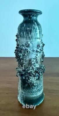1960's Mid Century Modern Brutalist Glit Of Iceland Lava Rock Art Pottery Vase
