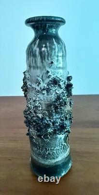 1960's Mid Century Modern Brutalist Glit Of Iceland Lava Rock Art Pottery Vase