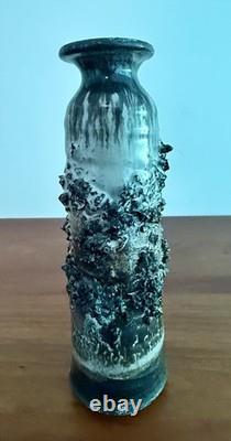 1960's Mid Century Modern Brutalist Glit Of Iceland Lava Rock Art Pottery Vase