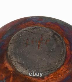 1960s Spaulding Taylor Raku Ceramic Vase Vintage Studio Pottery Decorative Bowl