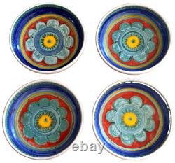 1964 8 Desimone Italian Studio Art Pottery Flower Dinner Bowl Vessel Vtg Mcm