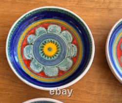 1964 8 Desimone Italian Studio Art Pottery Flower Dinner Bowl Vessel Vtg Mcm