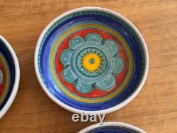 1964 8 Desimone Italian Studio Art Pottery Flower Dinner Bowl Vessel Vtg Mcm