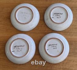 1964 8 Desimone Italian Studio Art Pottery Flower Dinner Bowl Vessel Vtg Mcm