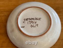 1964 8 Desimone Italian Studio Art Pottery Flower Dinner Bowl Vessel Vtg Mcm