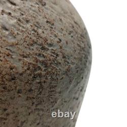 1970s Studio Pottery Vase Signed MD Textured Earth-Tone Glaze 1970s Studio Pottery Vase Signed MD Textured Earth-Tone Glaze