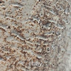 1970s Studio Pottery Vase Signed MD Textured Earth-Tone Glaze