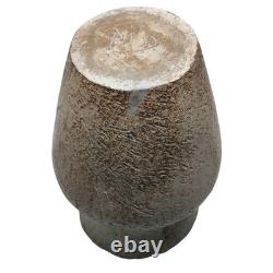 1970s Studio Pottery Vase Signed MD Textured Earth-Tone Glaze