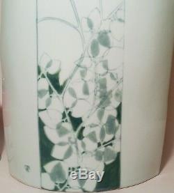 1978 IKUZI TERAKI JEANNE BISSON vtg japanese celadon ikebana vase studio pottery