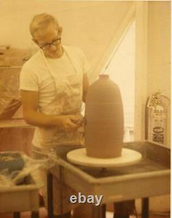 1978 Vintage Lucian Krawczyk Studio Pottery Large 12 Vase Signed Fort Wayne Art