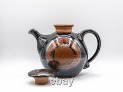 1979 Greg Jahn Tenmoku Stoneware Teapot Vintage Mid-Century MT Studio Pottery