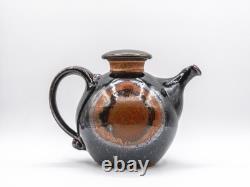 1979 Greg Jahn Tenmoku Stoneware Teapot Vintage Mid-Century MT Studio Pottery