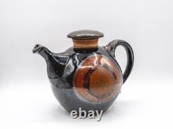 1979 Greg Jahn Tenmoku Stoneware Teapot Vintage Mid-Century MT Studio Pottery