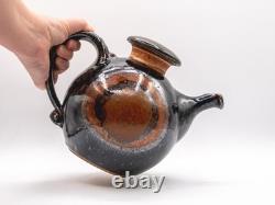 1979 Greg Jahn Tenmoku Stoneware Teapot Vintage Mid-Century MT Studio Pottery