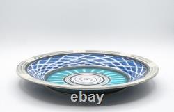 1992 Wayne Bates 11.75 Porcelain Blue Sgraffito Platter Vintage Studio Pottery