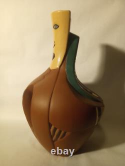 1/1 Awesome Rare Abstract Signed Native Studio Pottery Vase 12x7Vintage Fine Art