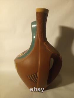 1/1 Awesome Rare Abstract Signed Native Studio Pottery Vase 12x7Vintage Fine Art