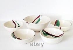 (20) Vintage Ceramic Studio Art Pottery Dinnerware Signed Jensen Setting For 5