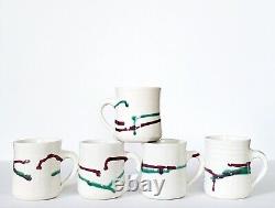 (20) Vintage Ceramic Studio Art Pottery Dinnerware Signed Jensen Setting For 5