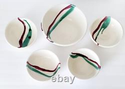 (20) Vintage Studio Art Pottery Dinnerware Signed Jensen Setting For (5)