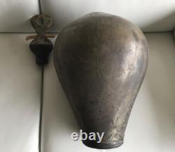 24 Clay Vessel with lid Pottery Vase Signed Dramatic Piece