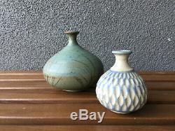 2 Rose Dodds Studio Pottery Vase Pot Vintage Ceramic MID Century Berkeley Ca Era