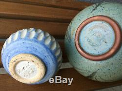 2 Rose Dodds Studio Pottery Vase Pot Vintage Ceramic MID Century Berkeley Ca Era