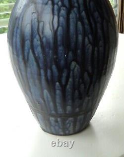 2 Studio Pottery MCM Johgus Bornholm Denmark Pitcher Compton VT Drip Glaze Vase