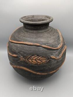 2 Vintage Colin Thorburn Raku Pot Vase Handmade British Studio Art Pottery