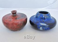 2 Vintage Mid Century Signed ROSE DODDS Studio Art Pottery Vases (4.85 & 4.3)
