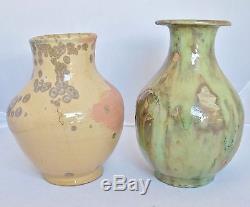 2 Vintage Mid Century Signed ROSE DODDS Studio Art Pottery Vases (6.4 & 6.9)